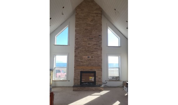 Cultured stone, eastern PEI with granite hearthstone