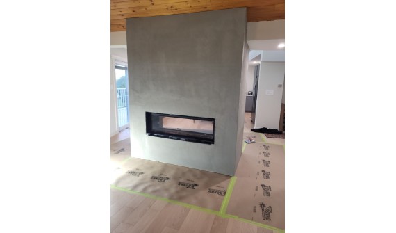 Venetian plaster fireplace, Queens county