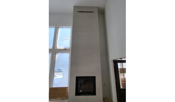 Venetian plaster fireplace, kings county.